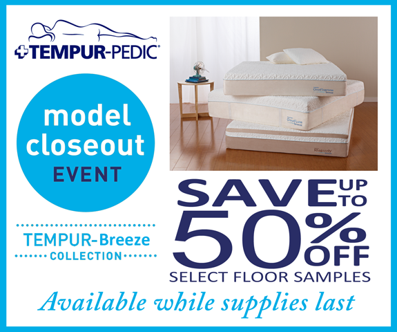 Tempur-Pedic Breeze Closeout Event
